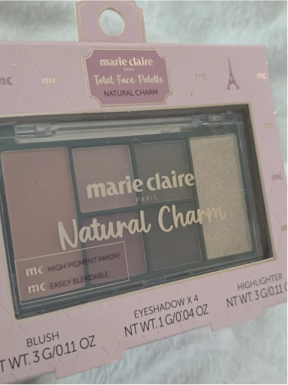 Marie Claire Paris Natural Charm Total Face Palette~Highlighter~Eyeshadow~ Blush